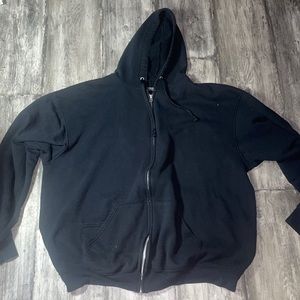 Black fruit of the loom zip of jacket
